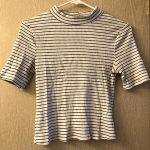 Striped Mock-neck Shirt
